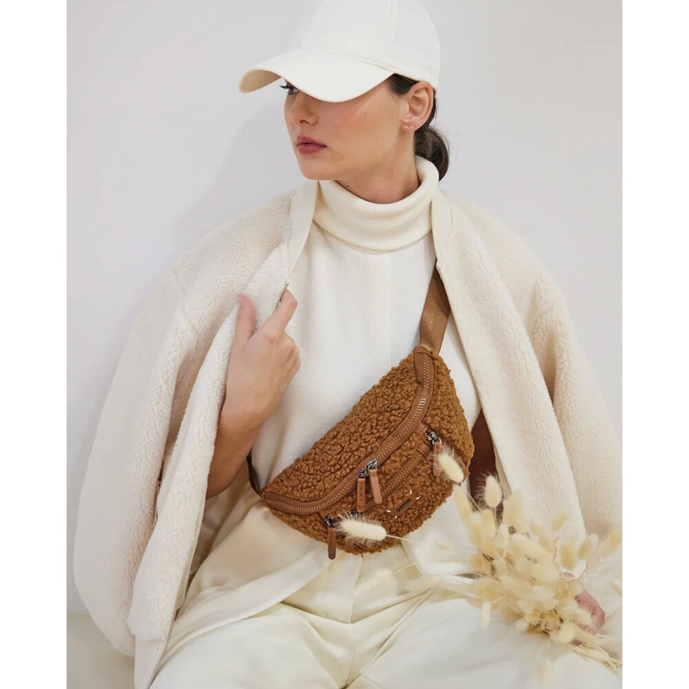 CARAA Sling Sherpa in Toffee Everyday Crossbody Bag Belt Bag
